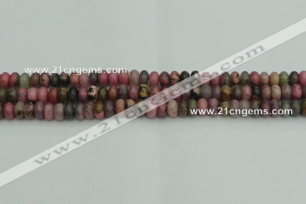 CRB2885 15.5 inches 4*6mm rondelle rhodonite beads wholesale