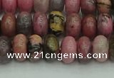 CRB2886 15.5 inches 5*8mm rondelle rhodonite beads wholesale