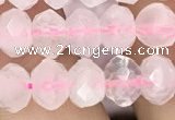 CRB3002 15.5 inches 6*8mm faceted rondelle rose quartz beads