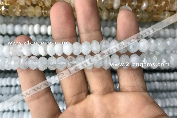 CRB3005 15.5 inches 5*8mm faceted rondelle aquamarine beads