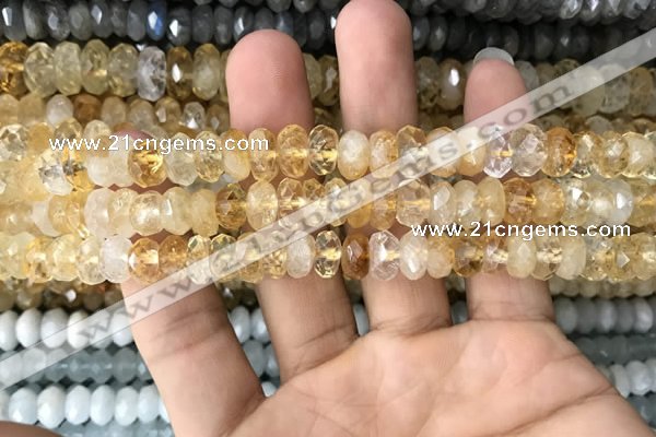 CRB3012 15.5 inches 5*8mm faceted rondelle citrine beads