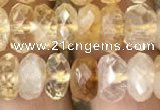 CRB3013 15.5 inches 6*10mm faceted rondelle citrine beads