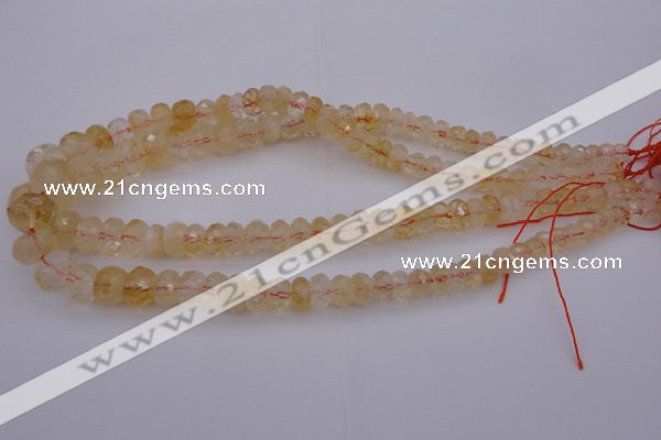 CRB302 15.5 inches 5*8mm - 10*14mm faceted rondelle citrine beads