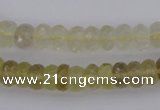 CRB303 15.5 inches 5*8mm - 10*14mm faceted rondelle lemon quartz beads