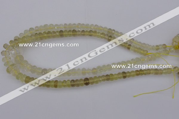 CRB303 15.5 inches 5*8mm - 10*14mm faceted rondelle lemon quartz beads