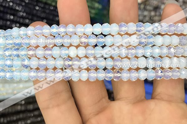 CRB3030 15.5 inches 6*8mm faceted rondelle opal beads wholesale