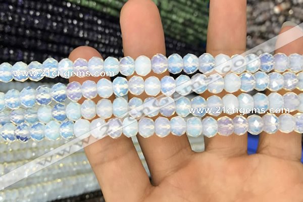 CRB3031 15.5 inches 7*10mm faceted rondelle opal beads wholesale