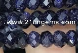 CRB3033 15.5 inches 4*6mm faceted rondelle blue goldstone beads