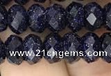 CRB3034 15.5 inches 5*8mm faceted rondelle blue goldstone beads