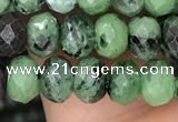 CRB3035 15.5 inches 4*6mm faceted rondelle ruby zoisite beads