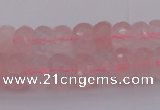 CRB304 15.5 inches 5*8mm - 10*14mm faceted rondelle rose quartz beads