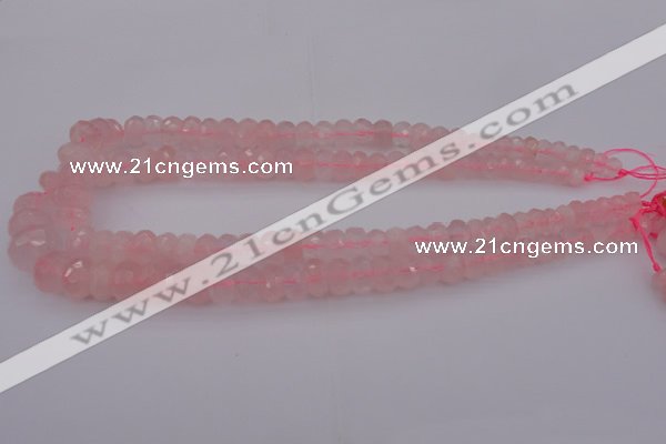 CRB304 15.5 inches 5*8mm - 10*14mm faceted rondelle rose quartz beads