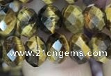 CRB3040 15.5 inches 6*8mm faceted rondelle yellow tiger eye beads