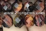 CRB3044 15.5 inches 8*10mm faceted rondelle red tiger eye beads