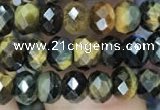 CRB3046 15.5 inches 4*6mm faceted rondelle mixed tiger eye beads