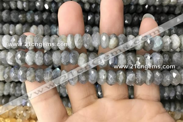 CRB3049 15.5 inches 5*8mm faceted rondelle labradorite beads