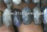 CRB3051 15.5 inches 6*12mm faceted rondelle labradorite beads