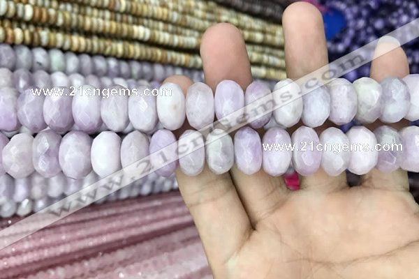 CRB3053 15.5 inches 9*16mm faceted rondelle kunzite beads