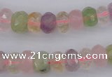 CRB306 5*8mm - 10*14mm faceted rondelle multicolor quartz beads
