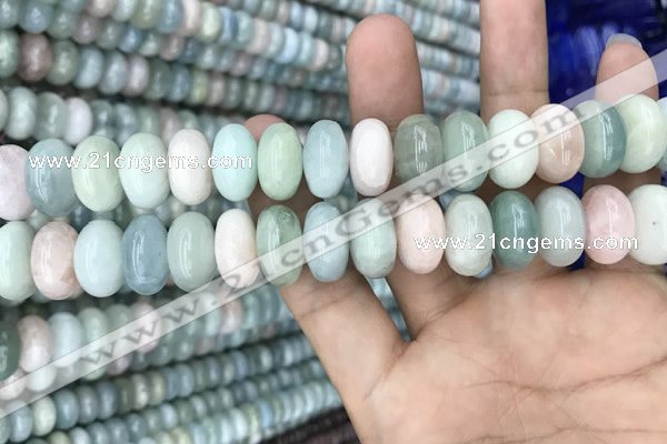 CRB3065 15.5 inches 9*16mm rondelle morganite gemstone beads