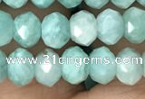 CRB3071 15.5 inches 4*6mm faceted rondelle amazonite gemstone beads