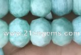 CRB3073 15.5 inches 7*10mm faceted rondelle amazonite gemstone beads