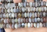 CRB3075 15.5 inches 5*10mm faceted rondelle Botswana agate beads