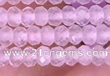 CRB3101 15.5 inches 2*3mm faceted rondelle tiny rose quartz beads