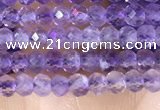 CRB3102 15.5 inches 2*3mm faceted rondelle tiny light amethyst beads
