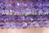 CRB3102 15.5 inches 2*3mm faceted rondelle tiny light amethyst beads