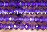 CRB3103 15.5 inches 2*3mm faceted rondelle tiny amethyst beads