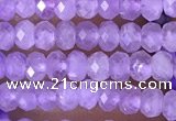 CRB3104 15.5 inches 2*3mm faceted rondelle tiny lavender amethyst beads