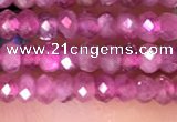 CRB3110 15.5 inches 2*3mm faceted rondelle tiny pink tourmaline beads