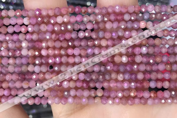 CRB3111 15.5 inches 2*3mm faceted rondelle tiny ruby gemstone beads