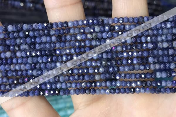 CRB3113 15.5 inches 2*3mm faceted rondelle tiny sapphire beads