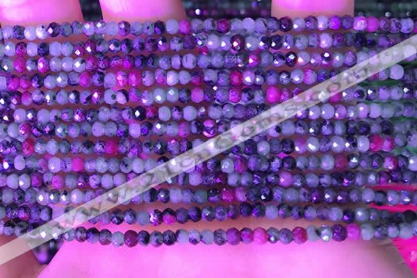CRB3120 15.5 inches 2*3mm faceted rondelle tiny ruby zoisite beads