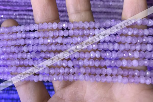 CRB3146 15.5 inches 2.5*4mm faceted rondelle tiny lavender amethyst beads