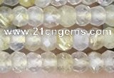 CRB3148 2.5*4mm faceted rondelle tiny golden rutilated quartz beads