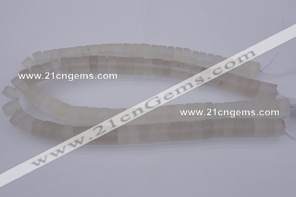 CRB316 15.5 inches 8*12mm tyre white crystal gemstone beads