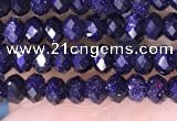 CRB3164 15.5 inches 2.5*4mm faceted rondelle tiny blue goldstone beads