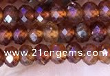 CRB3186 15.5 inches 3*5mm faceted rondelle tiny orange garnet beads