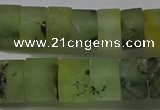 CRB320 15.5 inches 8*12mm tyre matte green rutilated quartz beads