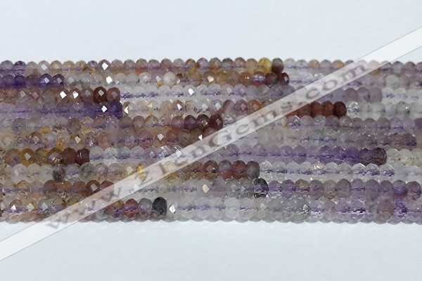 CRB3203 15.5 inches 2.5*3.5mm faceted rondelle mixed quartz beads