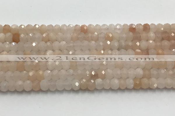 CRB3217 15.5 inches 4*6mm faceted rondelle pink aventurine jade beads wholesale