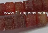 CRB325 15.5 inches 8*12mm tyre matte red agate gemstone beads