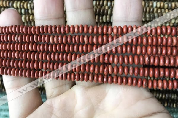 CRB4014 15.5 inches 2.5*4.5mm rondelle red jasper beads wholesale