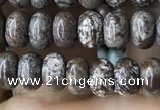 CRB4045 15.5 inches 4*6mm rondelle Chinese snowflake obsidian beads