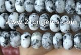 CRB4047 15.5 inches 4*6mm rondelle black & white spot stone beads