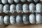 CRB4052 15.5 inches 4*6mm rondelle grey picture jasper beads wholesale