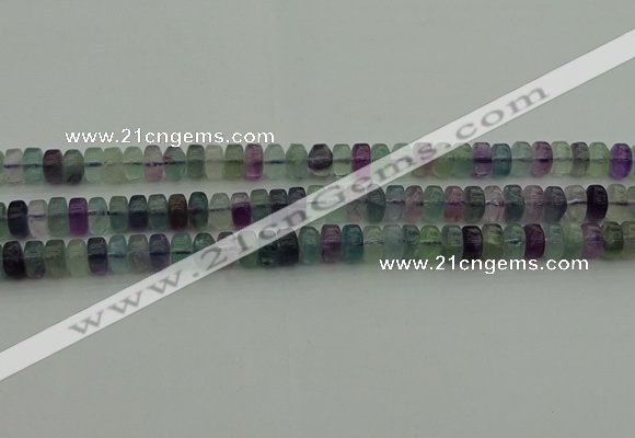 CRB406 15.5 inches 5*8mm rondelle fluorite gemstone beads